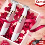 Kemei washable rechargeable electric women shaver trimmer facial hair removal lady leg full body bikini trimmer machine painless