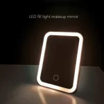 LED Touch Screen Makeup Mirror Folding Mirror Lighted Makeup Mirror 3 Colors Light Modes USB Rechargeable Cosmetic Mirror Tools