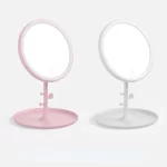 LED Touch Screen Makeup Mirror Folding Mirror Lighted Makeup Mirror 3 Colors Light Modes USB Rechargeable Cosmetic Mirror Tools