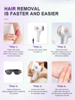 Laser Hair Removal IPL Device 999900 Flashes Dual Flashes Mode 3 Weeks Visible for Women Men Home Laser Quick Safe Treament