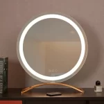 Lighted Makeup Mirror Vanity Mirror with Lights, Three Color Lighting 15X Magnification Mirror  Smart Touch Control 360°Rotation