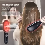 Massage Comb Blue Red Light Therapy Vibration Electric Hair Massage Scalp Brush Negative Ion Spray Hair Growth Massager