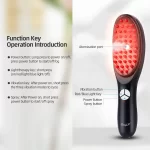 Massage Comb Blue Red Light Therapy Vibration Electric Hair Massage Scalp Brush Negative Ion Spray Hair Growth Massager