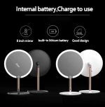 New Three Color Makeup Mirror With LED Light Adjustable Smart Lighting Makeup Mirror Dressing Desktop Touch Screen Mirror