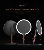 New Three Color Makeup Mirror With LED Light Adjustable Smart Lighting Makeup Mirror Dressing Desktop Touch Screen Mirror