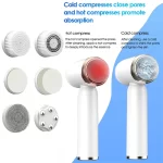 Portable 6-in-1 silicone electric Cleansing brush Facial pore cleaning and exfoliating waterproof Sonic cleansing brush