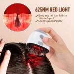 EMS Vibration Scalp Massager Hair Massage Scalp Brush with Oil Dispenser Red Light Therapy Hair Root Comb For Hair Growth