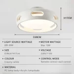 Modern LED Ceiling Fan Light Dimmable Leaf Less Design Fan Lights Living Rooms Bedrooms Dining Rooms Household Electric Fans