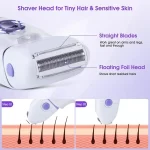 3in1 Electric Women Epilator Female Shaver Leg Body Hair Removal Lip Chin Depilatory Lady Bikini Trimmer Facial Hair Remover
