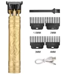 Vintage T9 Hair Clipper Electric Rechargeable Hair Cutting Machine Professional Men Shaver Barber Trimmer for Men Dragon Buddha