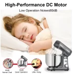 BioloMix 6L/5L Stand Mixer Stainless Steel Bowl 6-speed Kitchen Food Blender Cream Egg Whisk Cake Dough Kneader Bread Maker