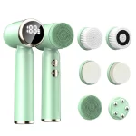 Portable 6-in-1 silicone electric Cleansing brush Facial pore cleaning and exfoliating waterproof Sonic cleansing brush