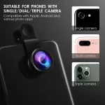 3in1 Fisheye Phone Lens 0.67X Wide Angle Zoom Fish Eye Macro Lenses Camera Kits With Clip Lens On The Phone For Smartphone