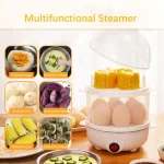 Electric Egg Steamer Machine Multifunction Egg Boiler Cooker Pan Corn Milk Rapid Breakfast Cooking Appliances for The Kitchen