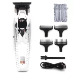 Hair Trimmer for Men Zero Gapped DLC TBlade Oil Head LED Display Low Noise Cordless Professional Hair Clipper Finishing Machine