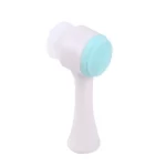 3D Double Silicone Facial Cleansing Brush Manual Massage Facial Brush Soft Bristles Exfoliator Double Sided Face Cleansing Brush