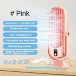 Large Battery Dual Motor Household Small Air Cooler, 5-speed Air Cooling Fan 720 ° Surround Air Blower, Portable USB Fan