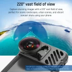 NEEWER HD 8mm Fisheye Phone Lens Only for 17mm Thread Backplate, 220° Wide Angle Compatible with SmallRig NEEWER iPhone Samsung