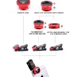 3 in1 Fisheye Phone Lens 0.67X Wide Angle Zoom Fish Eye Macro Lenses Camera Kits With Clip Lens Kits On The Phone for Smartphone