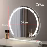 Vanity Mirror with Lights LED Round Makeup Mirror for Bedroom with 15X Magnification Smart Touch Dimmable 3 Modes 360° Rotation