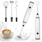 USB Electrical Milk Frothers Electric Handheld Blender with Mini Coffee Maker Whisk Mixer for Coffee Cappuccino Cream Foamer