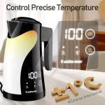 Fashome Electric Kettle 1300W 1.25L Stainless Steel Electric Tea Kettle with Temperature Control Kitchen Coffee Water Kettle Pot