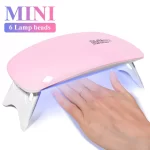 Hot Sale 6W Mini Nail Dryer Machine Portable 6 LED UV Manicure Lamp Home Use Nail Lamp For Drying Polish Varnish With USB Cable