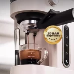 HiBREW 20 Bar Semi Automatic Espresso Coffee Maker With Grinder Bean For Cappuccino and Latte Milk Frothing System Machine H14