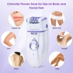 3in1 Electric Women Epilator Female Shaver Leg Body Hair Removal Lip Chin Depilatory Lady Bikini Trimmer Facial Hair Remover