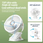 Camping Fan8000mAh Rechargeable Desktop Portable Air Circulator Wireless Ceiling Electric Fan With LED Light Clip-on Home Fan