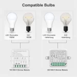 Tuya Wifi Smart Dimmer Switch Module 10A Support 2 Way Control 1/2 Gang Dimmable Compatible with Alexa Google Home Smartlife App