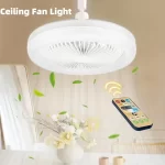 Smart 2 In 1 Ceiling Fan With Remote Control Lighting E27 Conversion Base  Lighting Base Suitable for Bedroom and Living