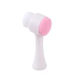 3D Double Silicone Facial Cleansing Brush Manual Massage Facial Brush Soft Bristles Exfoliator Double Sided Face Cleansing Brush