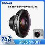 NEEWER HD 8mm Fisheye Phone Lens Only for 17mm Thread Backplate, 220° Wide Angle Compatible with SmallRig NEEWER iPhone Samsung