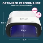 SUNUV SUN3 Nail Dryer Smart 2.0 48W UV LED Lamp Nail with Smart Timer Memory Invisible Digital Timer Display Nail Drying Machine