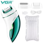 VGR 3In1 Women Epilator Electric Shaver Leg Body Hair Removal Wet Dry Lady’s legs Bikini Trimmer For Facial Underarms