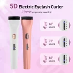 5D Electric Eyelash Curler Electric Heated Eyelash Curling Tool Long Lasting Shaping Makeup Tool,3 Level Temperature Adjustable