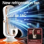 Large Battery Dual Motor Household Small Air Cooler, 5-speed Air Cooling Fan 720 ° Surround Air Blower, Portable USB Fan