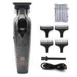 Hair Trimmer for Men Zero Gapped DLC TBlade Oil Head LED Display Low Noise Cordless Professional Hair Clipper Finishing Machine