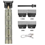 Vintage T9 Hair Clipper Electric Rechargeable Hair Cutting Machine Professional Men Shaver Barber Trimmer for Men Dragon Buddha