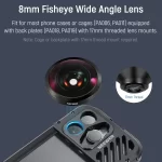 NEEWER HD 8mm Fisheye Phone Lens Only for 17mm Thread Backplate, 220° Wide Angle Compatible with SmallRig NEEWER iPhone Samsung