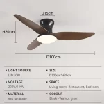 LED Ceiling Fan Light Intelligent APP Modern Simple Low Floor Strong Wind AC110/220V Remote Control Dimmable Household Fans