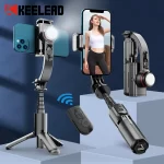 Gimbal Stabilizer Selfie Stick Tripod with Fill Light Bluetooth Wireless Extendable for Samsung IPhone Cellphone Smartphone