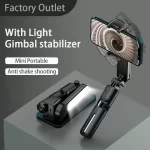 Handheld Selfie Stick Gimbal Stabilizer Holder Adjustable Fill Light Selfie Stand Bluetooth Mobile Phone  For IPhone Samsung