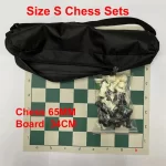 49MM /65MM /75MM Resin Chess Pieces with Chess Board Chess Set Games Medieval Chesses Set with Chessboard Board Games + Backpack