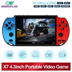 GAMINJA X7 4.3inch Handheld Game Console IPS Screen Video Game Player HD Game Console Built-in 10000 Games For GBA GBC NES GBC