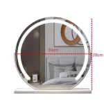 Vanity Mirror with Lights LED Round Makeup Mirror for Bedroom with 15X Magnification Smart Touch Dimmable 3 Modes 360° Rotation