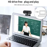 USB HD 1080P/2K Webcam Plug and Play with Microphone Web Camera Computer Web Camera for PC/Laptop Conferencing and Video Calling