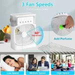 USB Electric Fan Air Conditioners Portable Cooling Fan LED Night Light Water Mist Fun 3 In 1 Air Humidifie For Home