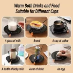 220V Electric Mug Warmer Tea Pot Heating Coaster Pad 10-80℃ Temperature Adjustment Coffee Water Heater for Home Office Timed Off